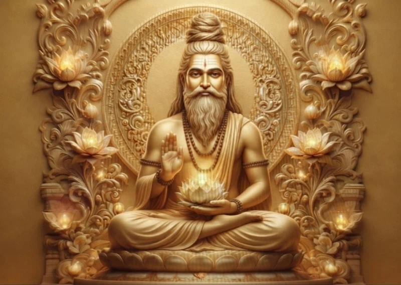 Goldener Patanjali als Symbol für Meditation und innere Ruhe Goldener Patanjali als Symbol für Meditation und innere Ruhe